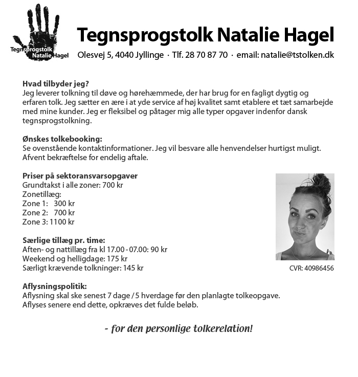 Tegnsprogstolk Natalie Hagel